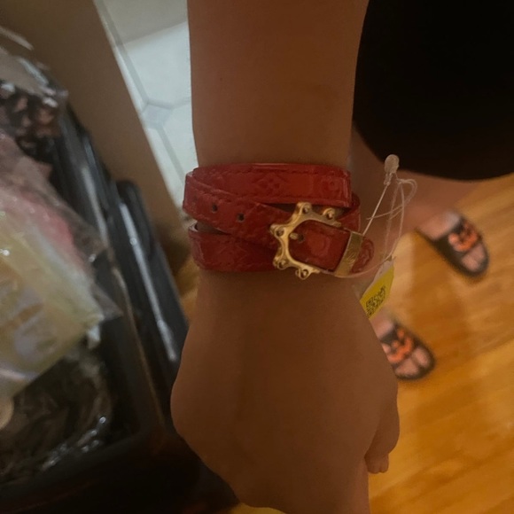 Louis Vuitton Jewelry Monogram Red Patent Leather Triple Loop Bracelet pre loved - Picture 10 of 13